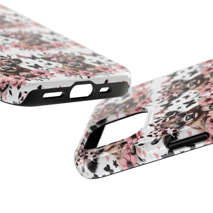 Stylish Floral Phone Case with Cool Bear Design