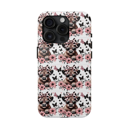 Stylish Floral Phone Case with Cool Bear Design