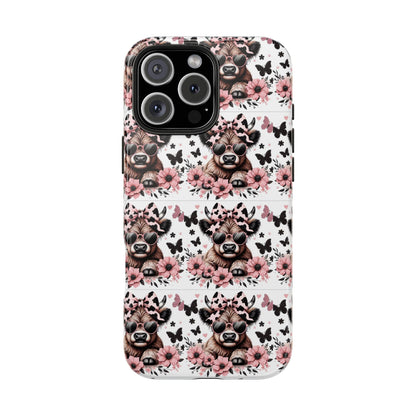 Stylish Floral Phone Case with Cool Bear Design