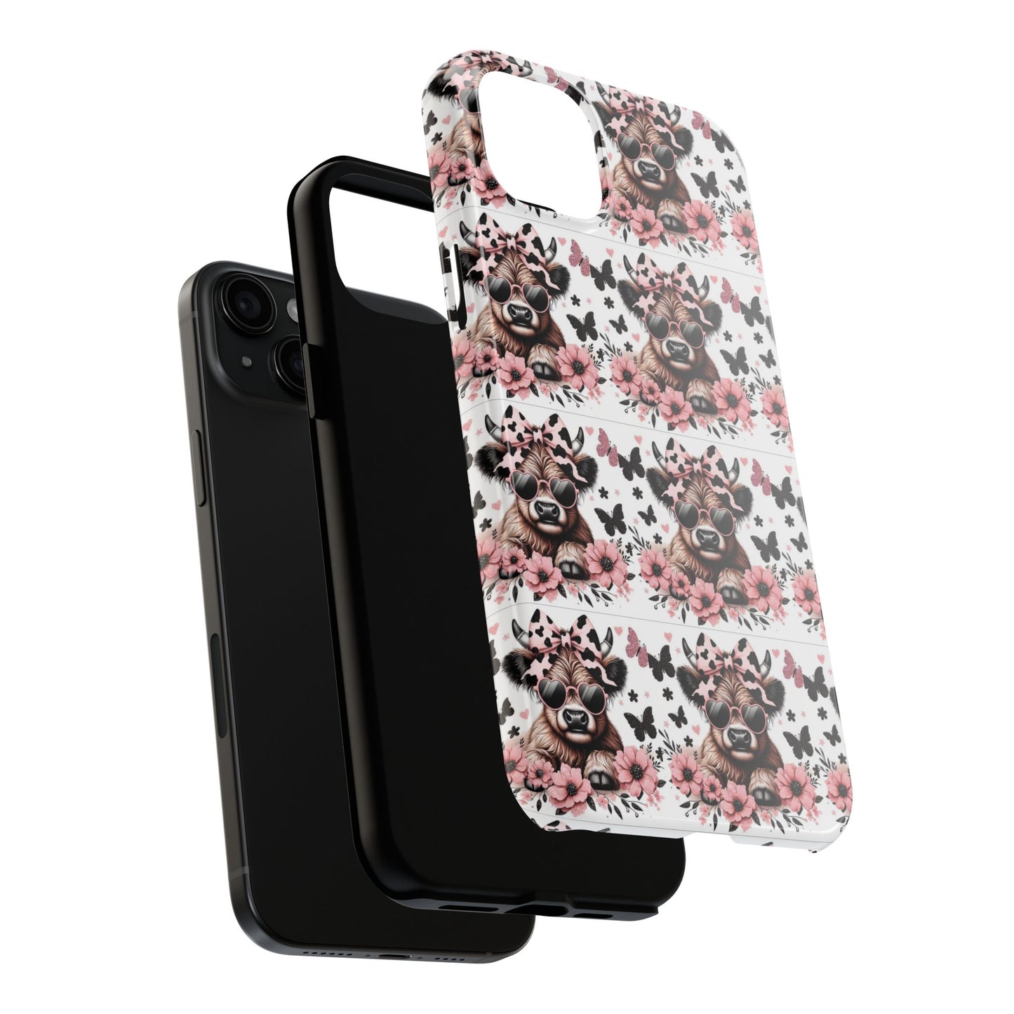 Stylish Floral Phone Case with Cool Bear Design