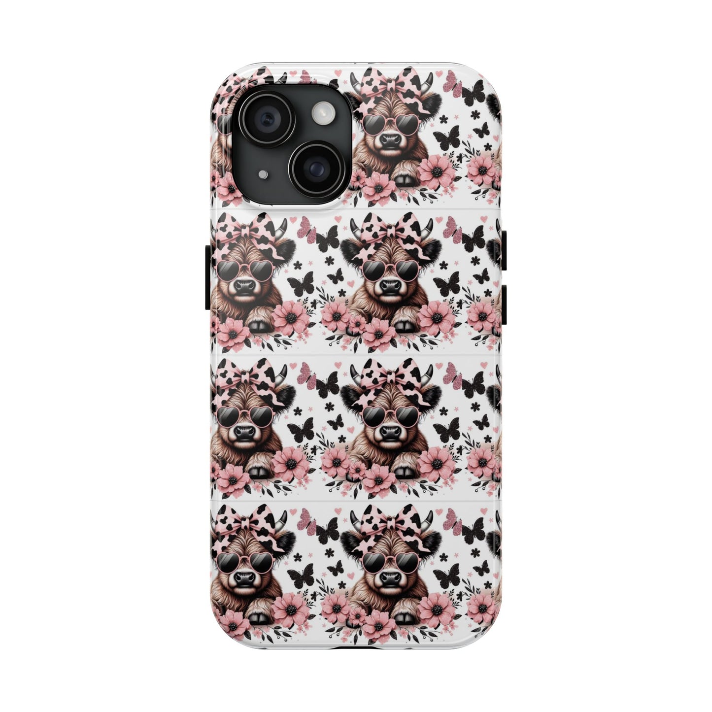 Stylish Floral Phone Case with Cool Bear Design