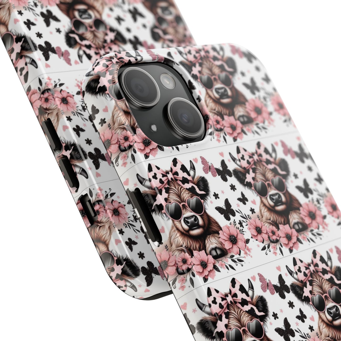 Stylish Floral Phone Case with Cool Bear Design