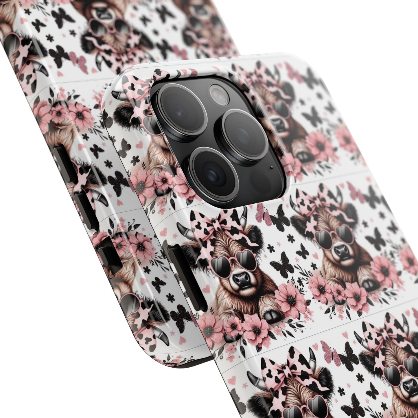 Stylish Floral Phone Case with Cool Bear Design