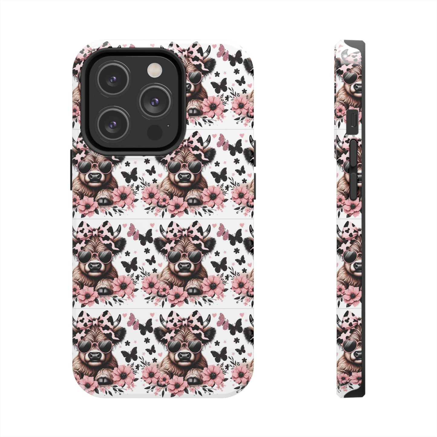 Stylish Floral Phone Case with Cool Bear Design