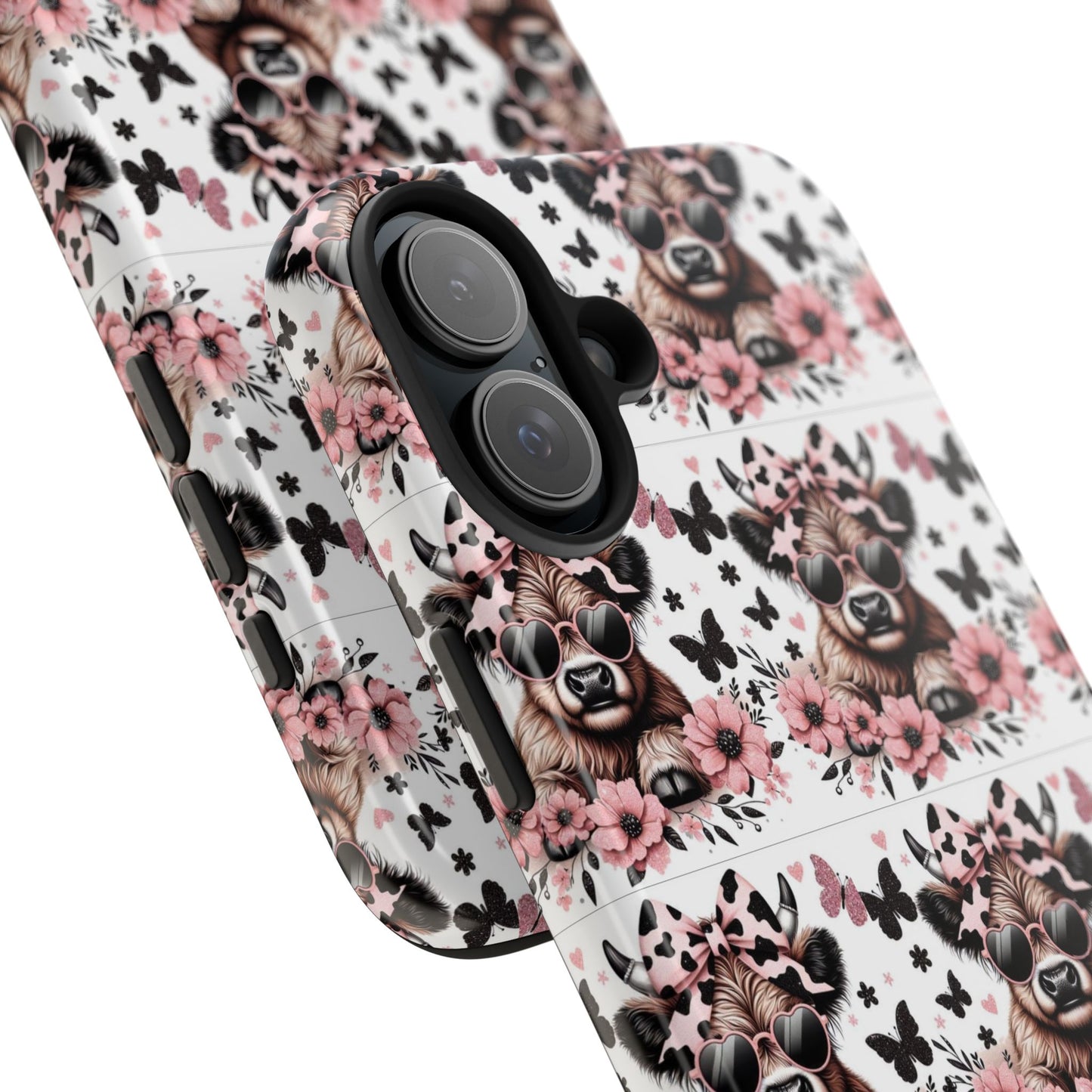 Stylish Floral Phone Case with Cool Bear Design