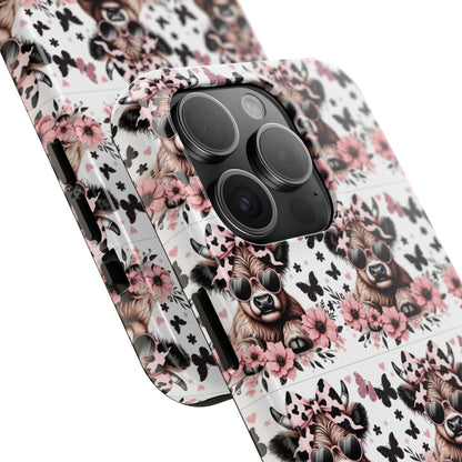 Stylish Floral Phone Case with Cool Bear Design