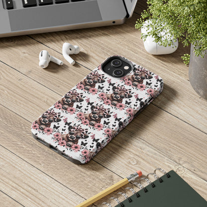 Stylish Floral Phone Case with Cool Bear Design