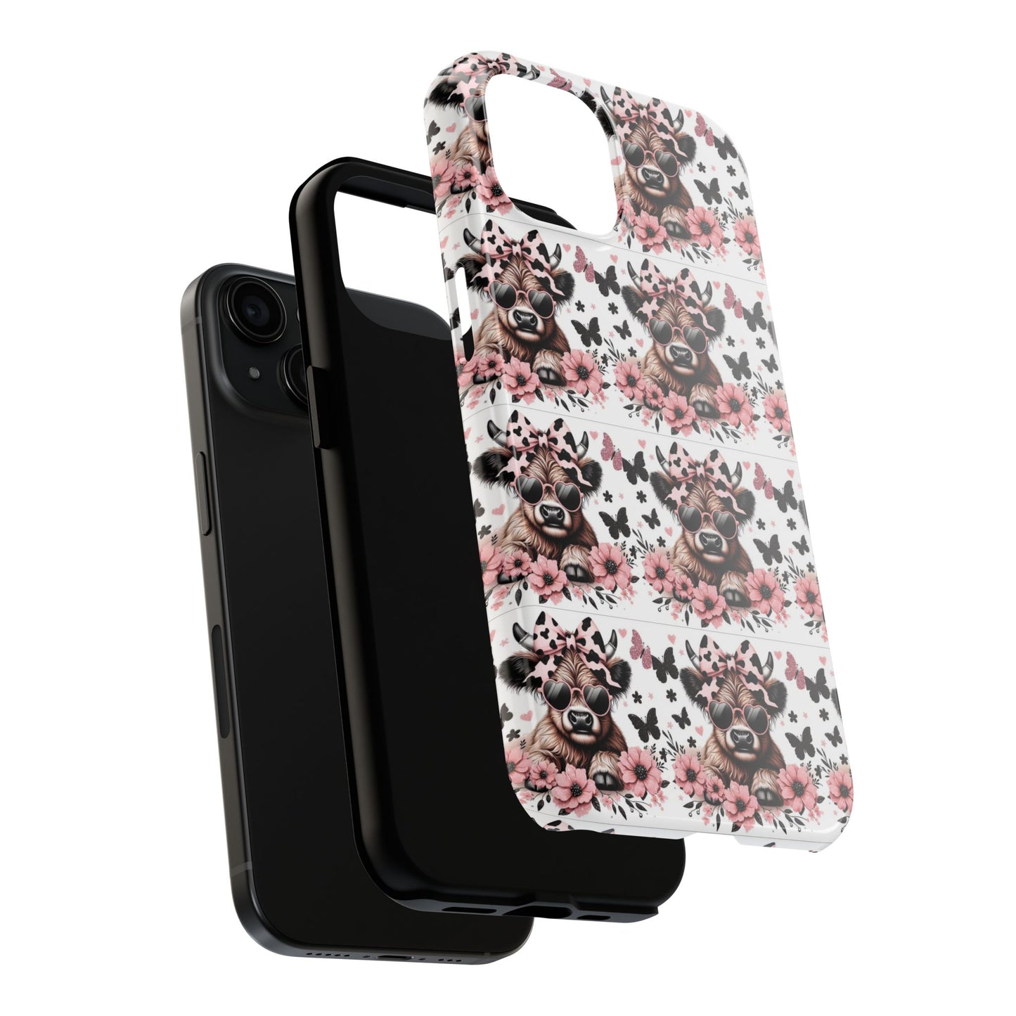 Stylish Floral Phone Case with Cool Bear Design