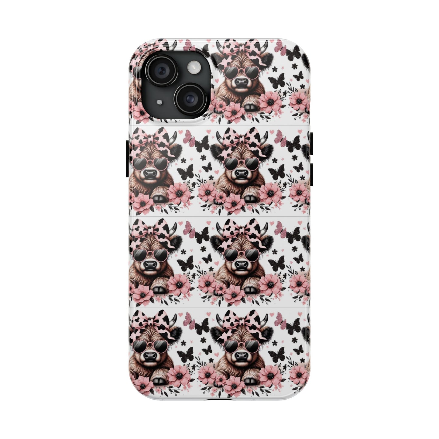 Stylish Floral Phone Case with Cool Bear Design