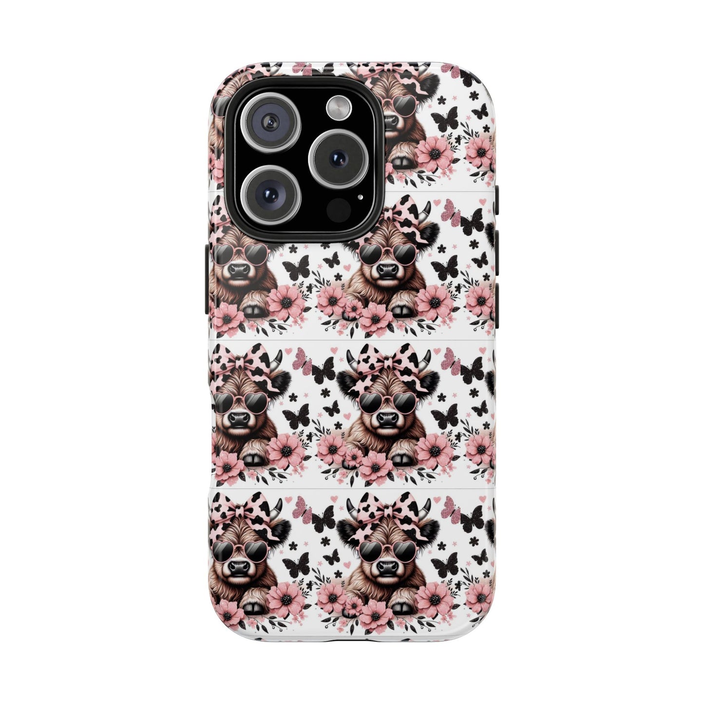 Stylish Floral Phone Case with Cool Bear Design