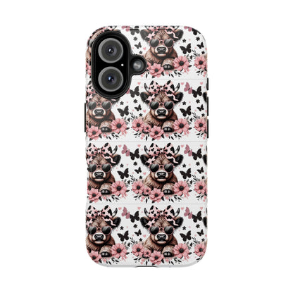 Stylish Floral Phone Case with Cool Bear Design