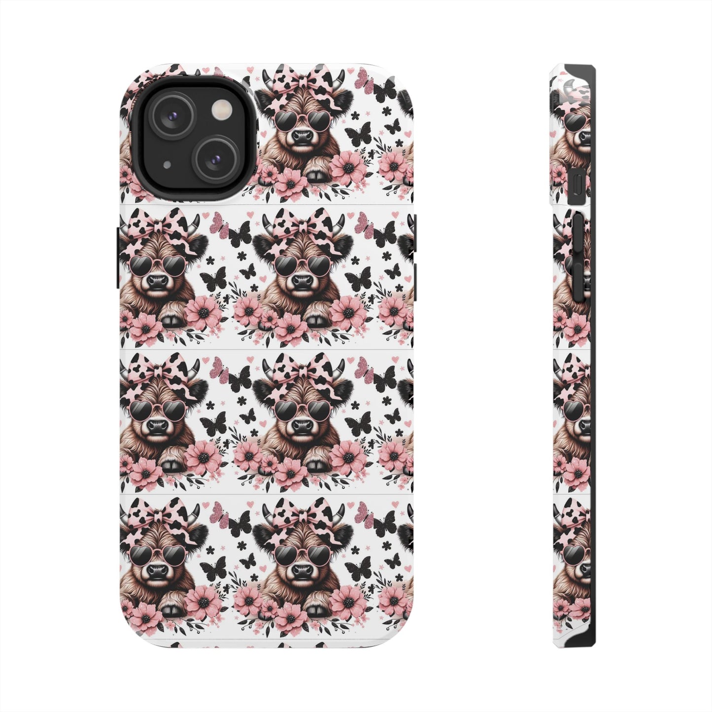 Stylish Floral Phone Case with Cool Bear Design