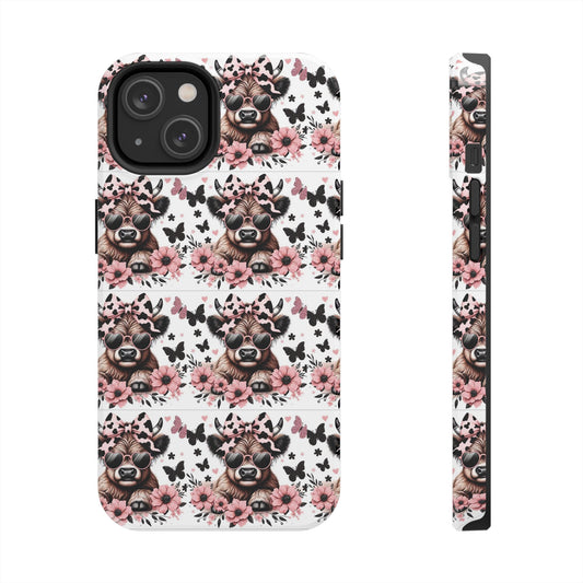 Stylish Floral Phone Case with Cool Bear Design