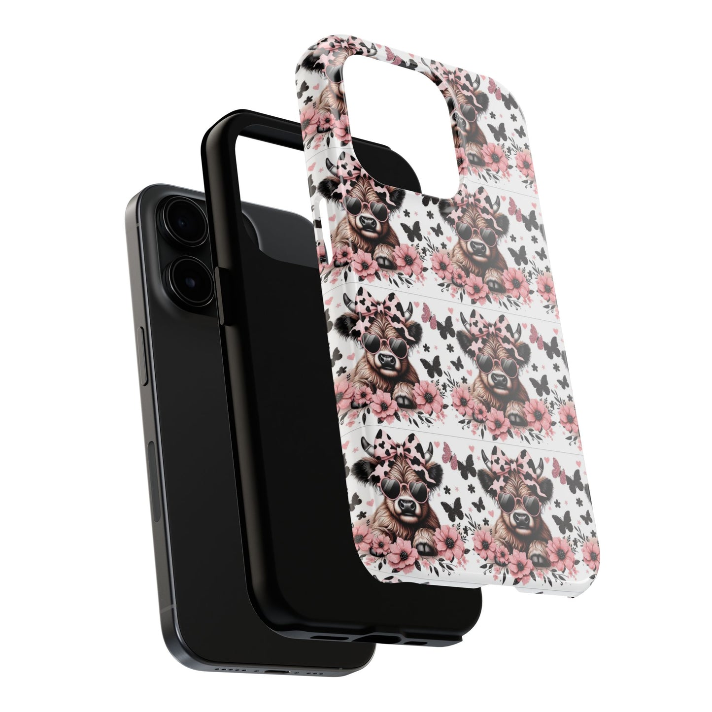 Stylish Floral Phone Case with Cool Bear Design