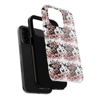 Stylish Floral Phone Case with Cool Bear Design