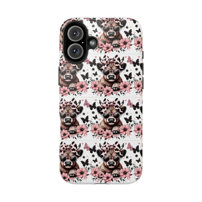 Stylish Floral Phone Case with Cool Bear Design