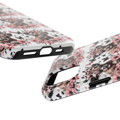 Stylish Floral Phone Case with Cool Bear Design