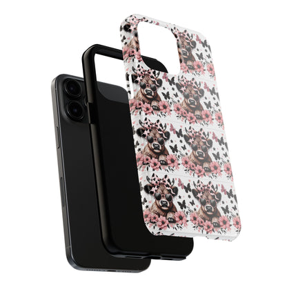 Stylish Floral Phone Case with Cool Bear Design