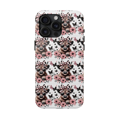 Stylish Floral Phone Case with Cool Bear Design