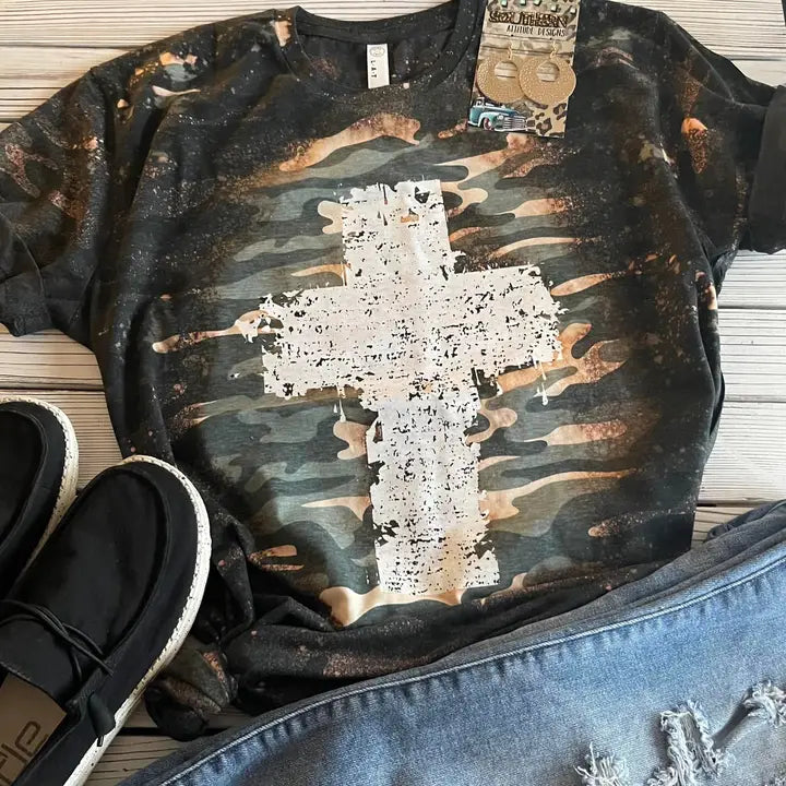 Bleached Grunge Cross